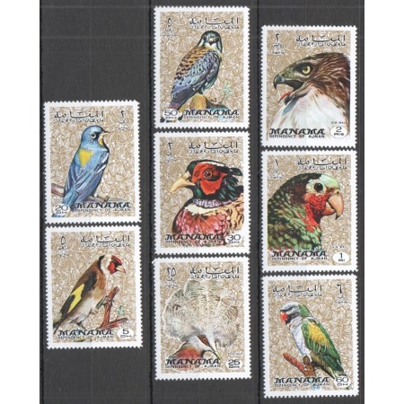 Manama 1972 - Păsări, serie dantelata neuzata