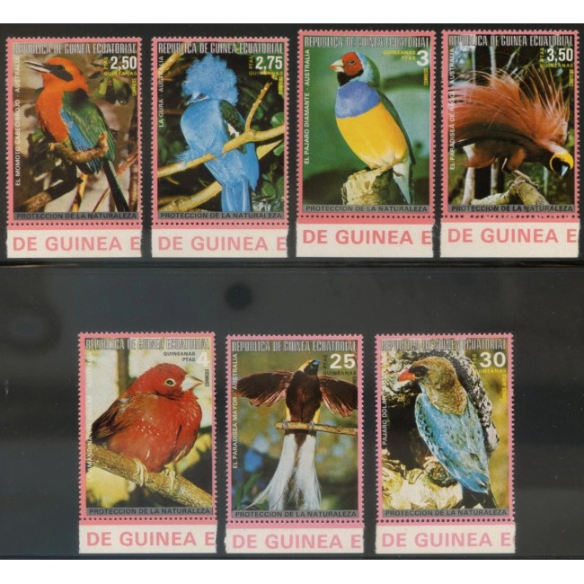 Guinea Ecuatoriala 1974 - Păsări din Australia, serie neuzata