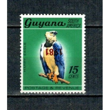 Guyana 1981 - Păsări, vultur, eroare: supratipar ranversat, neuzat