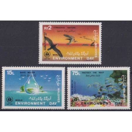 Maldives 1988 - Ziua mediului, fauna, serie neuzata