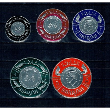 Sharjah 1966 - Kennedy, timbre circulare, serie neuzata incompleta
