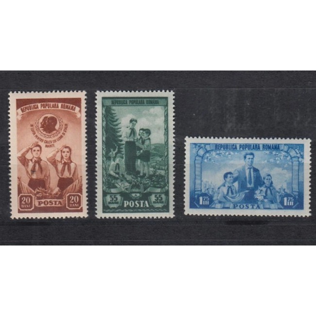 1952 - A III-a aniversare a organizaților de pionieri, serie neuzata