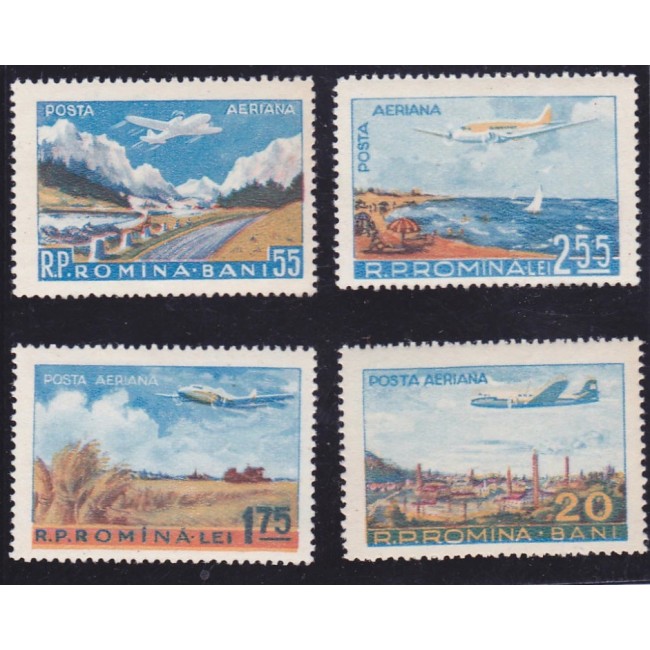 1956 - Posta aeriana, vederi, serie neuzata