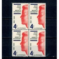SUA 1960 - Boys clubs, bloc de 4 neuzat