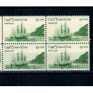 SUA 1978 - Capt. James Cook, vapoare, bloc de 4 neuzat