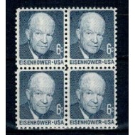 SUA 1970 - Uzual 6c Eisenhower, bloc de 4 neuzat