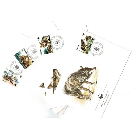 Polonia 1985 - Fauna WWF, lupi, serie plicuri prima zi