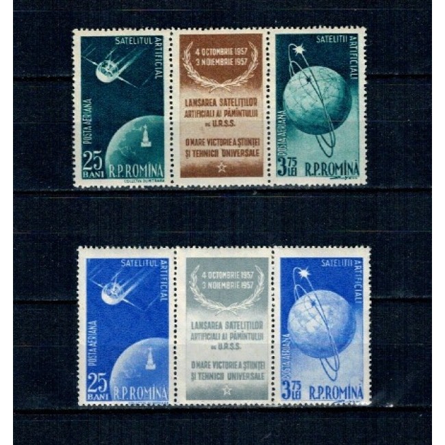 1957 - Satelitii artificiali, tripticuri cu viniete
