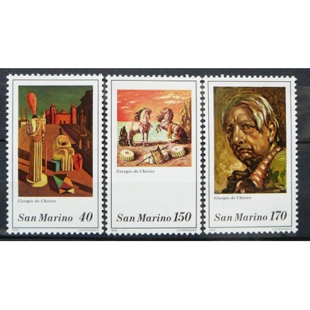 San Marino 1979 - Picturi, Chirico, serie neuzata
