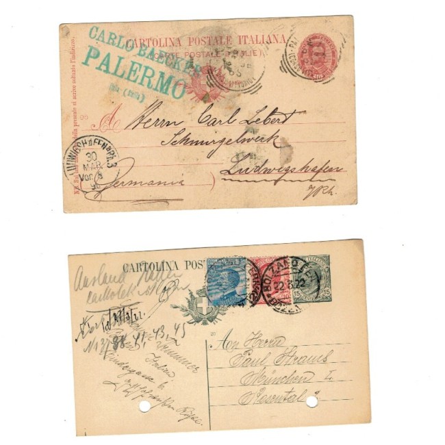 Italia 1896/1966 - Lot 2 carti postale expediate in Germania