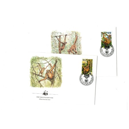 Brazilia 1984 - Fauna WWF, maimute, serie plicuri prima zi