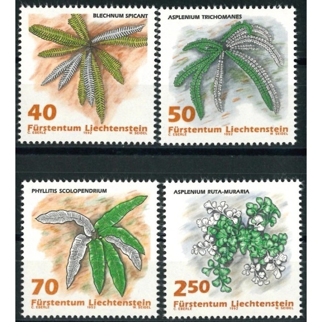 Liechtenstein 1992 - Ferigi, flora, serie neuzata