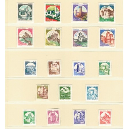 Italia 1980-1991 - Uzuale, castele si cetăți, format mare si mic, serii neuzate