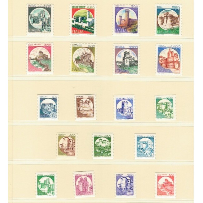 Italia 1980-1991 - Uzuale, castele si cetăți, format mare si mic, serii neuzate