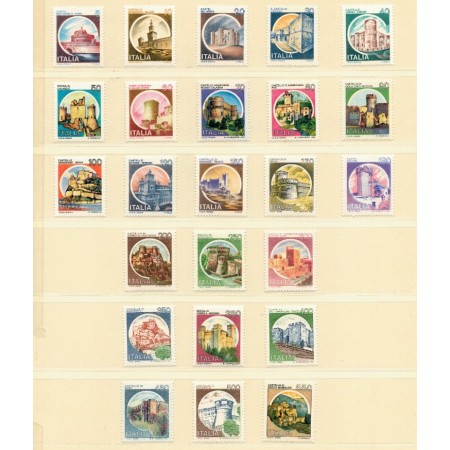 Italia 1980-1991 - Uzuale, castele si cetăți, format mare si mic, serii neuzate