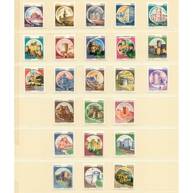 Italia 1980-1991 - Uzuale, castele si cetăți, format mare si mic, serii neuzate