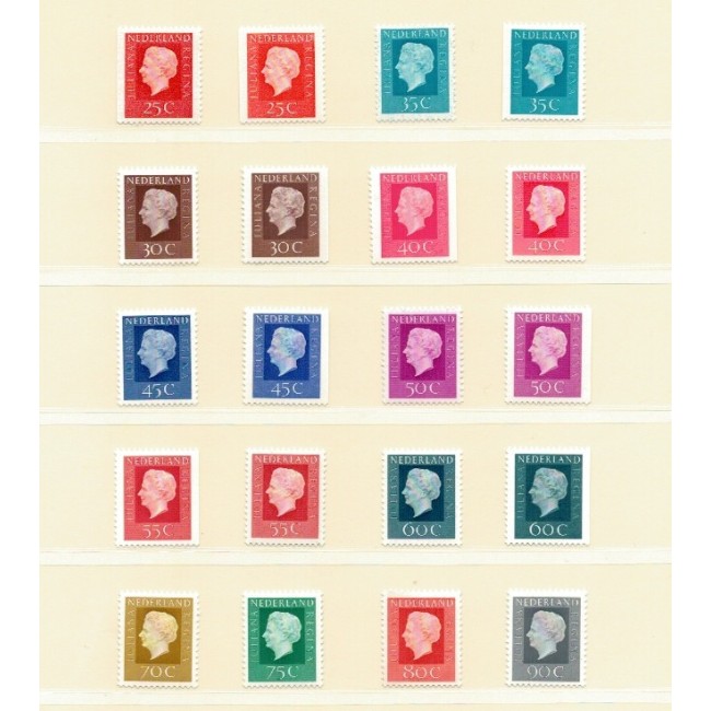 Olanda 1969/1981 - Uzuale Regina Juliana, serii neuzate