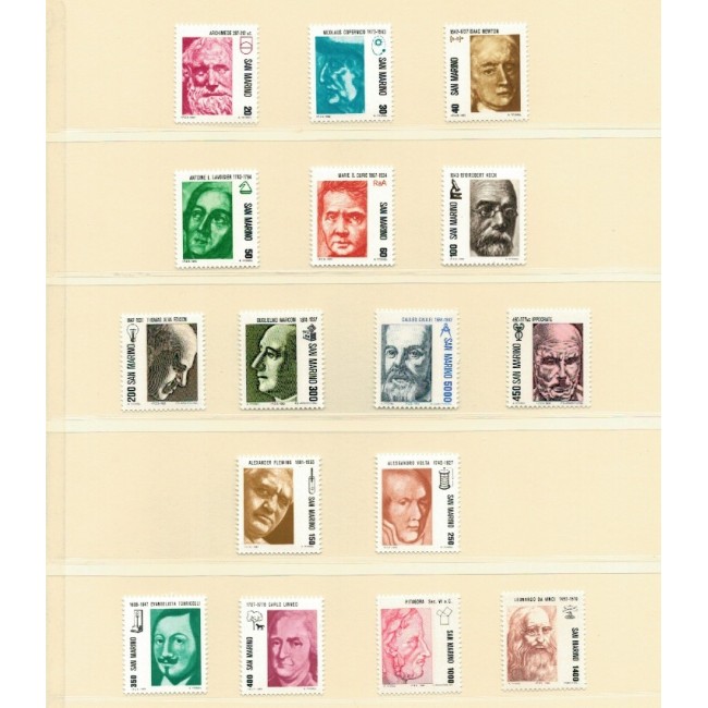 San Marino 1982/1983 - Uzuale, pionieri in știința, serie neuzata