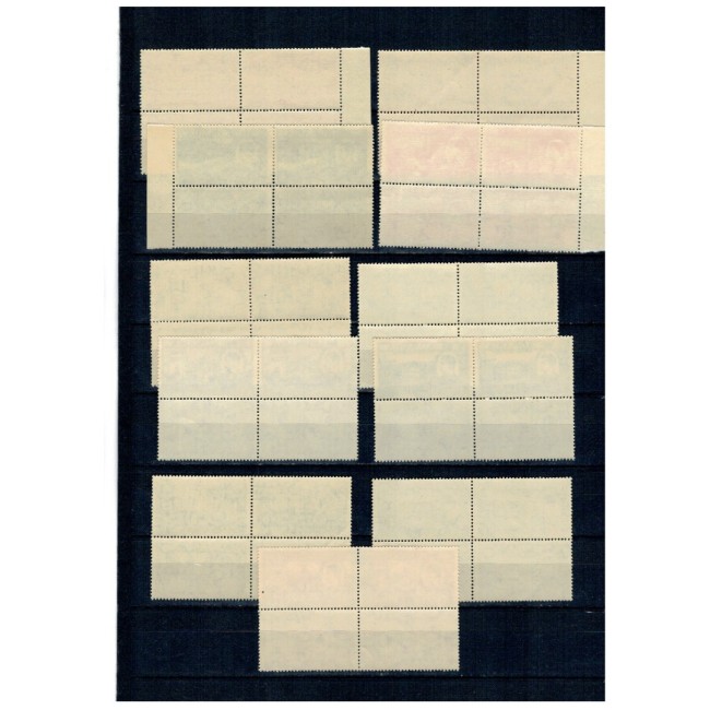 1947 - Uzuale Mihai, vederi, serie neuzata in blocuri de 4