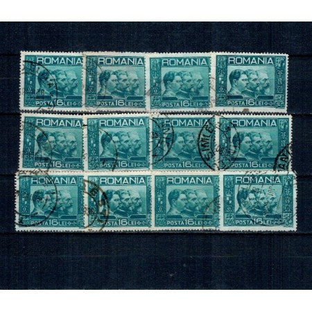 Romania 1932 - Trei Regi, lot 12 mărci stampilate