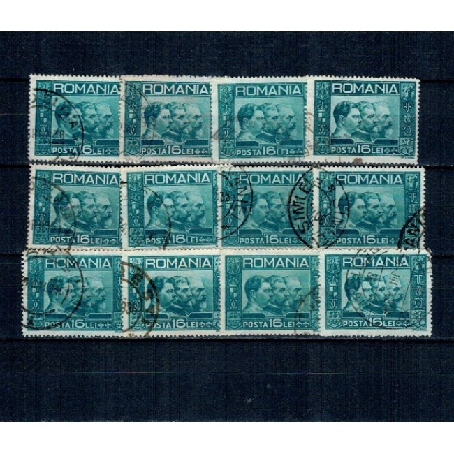 Romania 1932 - Trei Regi, lot 12 mărci stampilate