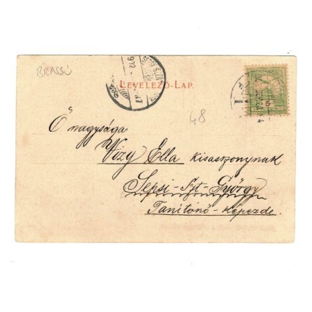 Brasov 1902 - Gimnaziul romano-catolic, ilustrata circulata