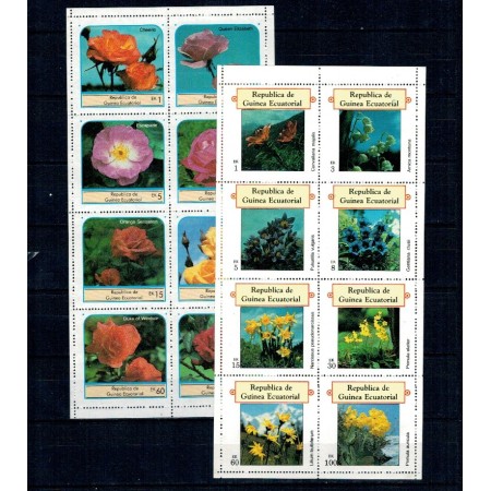 Guinea Ecuatoriala 1977 - Flori, minicoli neuzate