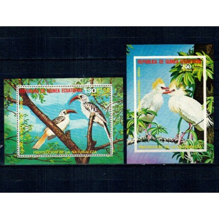 Guinea Ecuatoriala 1976 - Păsări din Africa, colite neuzate