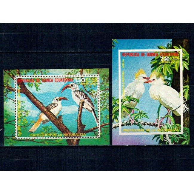 Guinea Ecuatoriala 1976 - Păsări din Africa, colite neuzate