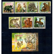 Guinea Ecuatoriala 1976 - Fauna din Europa, animale, serie si colita neuzata