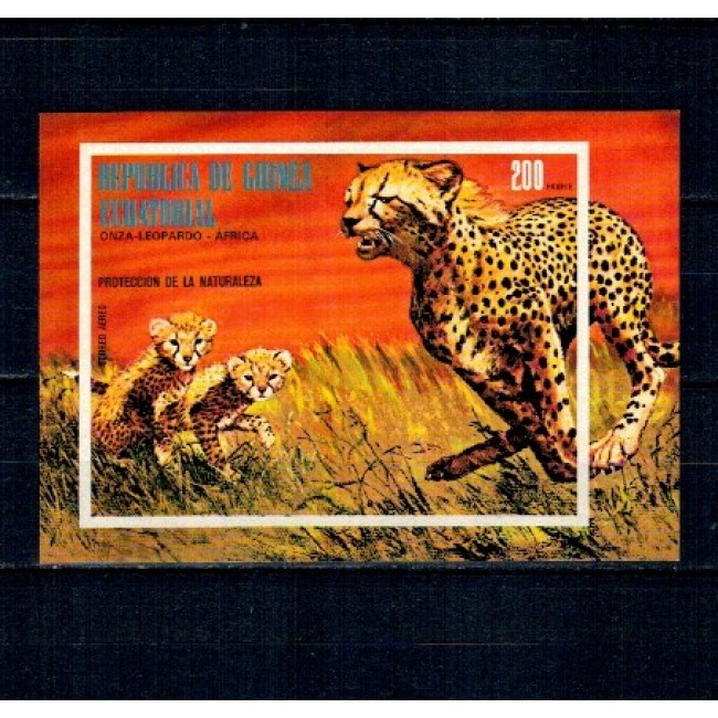 Guinea Ecuatoriala 1974 - Fauna din Africa, animale, colita nedantelata neuzata