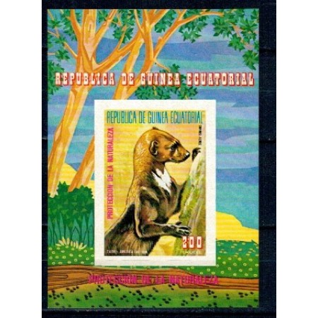 Guinea Ecuatoriala 1977 - Fauna din America de Sud, colita nedantelata neuzata