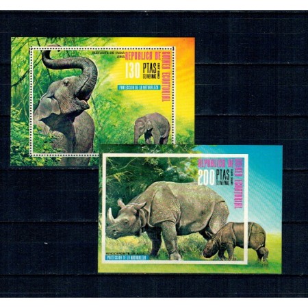 Guinea Ecuatoriala 1976 - Fauna din Asia, colite neuzate