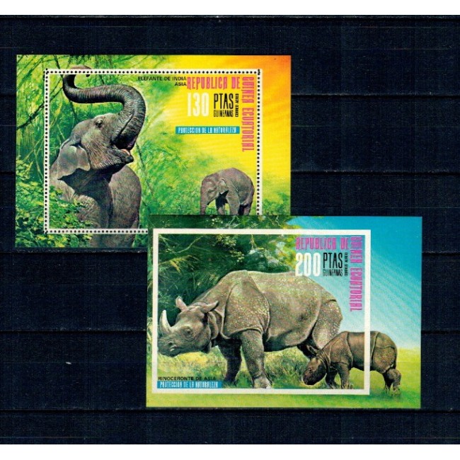 Guinea Ecuatoriala 1976 - Fauna din Asia, colite neuzate