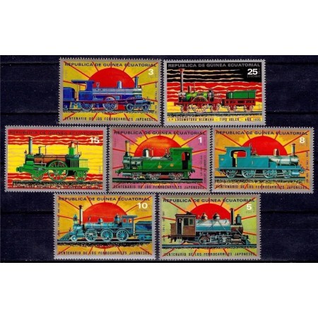 Guinea Ecuatoriala 1972 - Locomotive, trenuri, serie neuzata