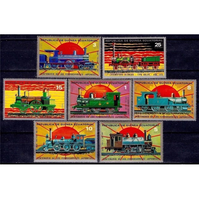 Guinea Ecuatoriala 1972 - Locomotive, trenuri, serie neuzata