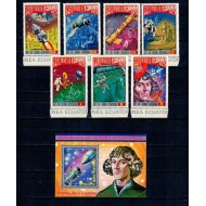Guinea Ecuatoriala 1974 - Aniversare N. Copernic, cosmonautica, serie si colita neuzata