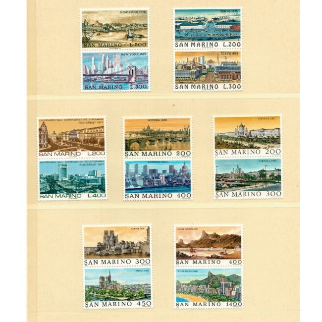San Marino 1973-1989 - Uzuale, orașe, vederi, serii neuzate