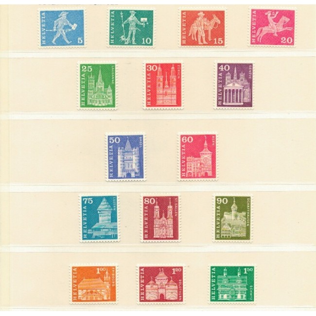 Elvetia 1960-1968 - Uzuale, monumente istorice, serii neuzate