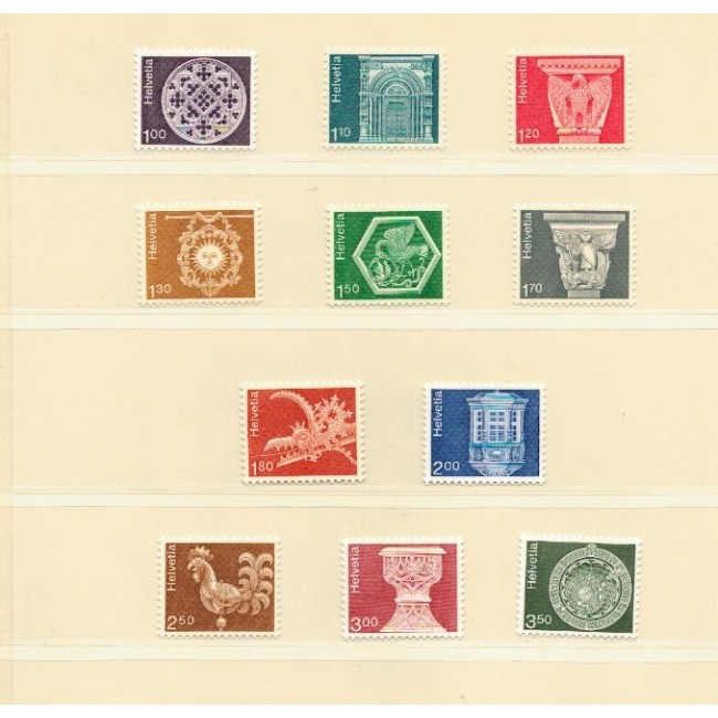 Elvetia 1974-1980 - Uzuale, arhitectura, serii neuzate