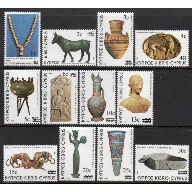 Cipru 1983 - Arheologie, artefacte, uzuale cu supratipar, serie neuzata