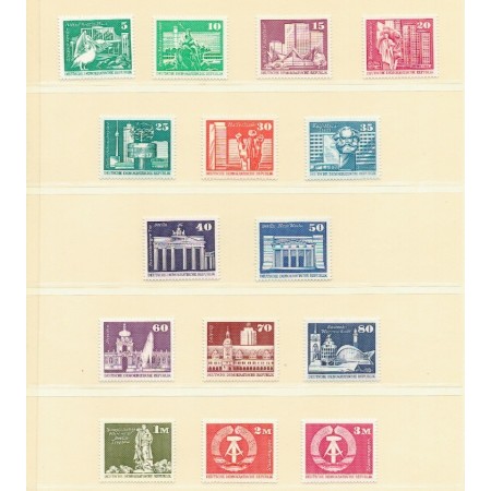 DDR 1973-1974 - Uzuale, clădiri, arhitectura, serii neuzate