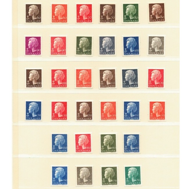 Danemarca 1974-1981 - Uzuale Regina Margrethe II, personalități, serii neuzate