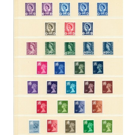 Wales, Marea Britanie 1958-1990 - Uzuale Regina Elisabeta II, serii neuzate