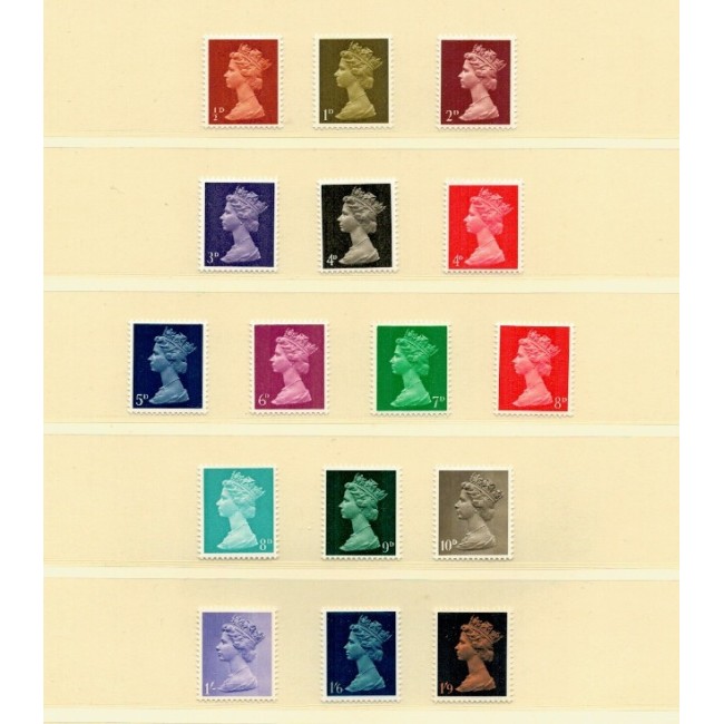 Marea Britanie 1967/69 - Uzuale Regina Elisabeta II, serie neuzata