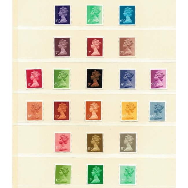 Marea Britanie 1971-1987 - Uzuale Regina Elisabeta II, set neuzat