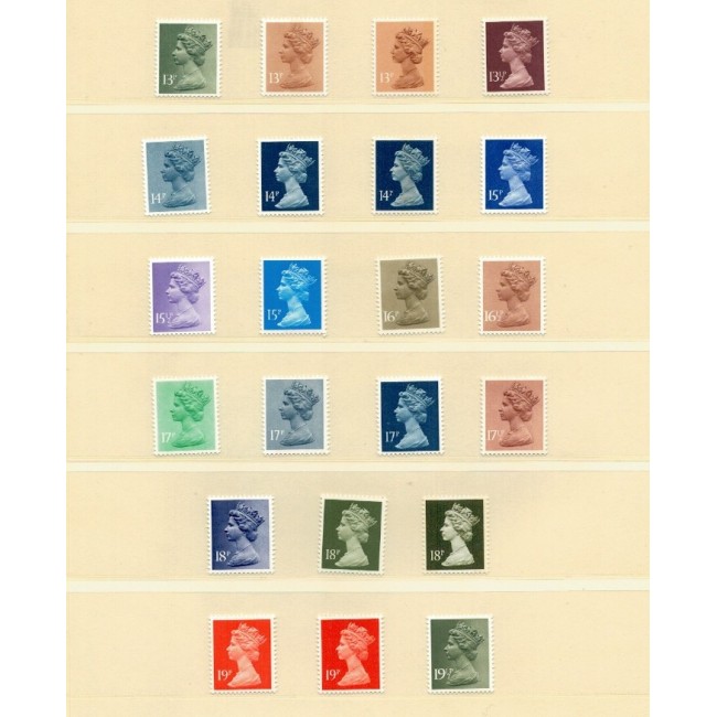 Marea Britanie 1971-1987 - Uzuale Regina Elisabeta II, set neuzat