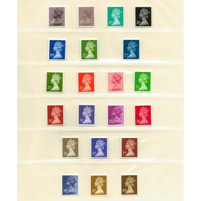 Marea Britanie 1971-1987 - Uzuale Regina Elisabeta II, set neuzat