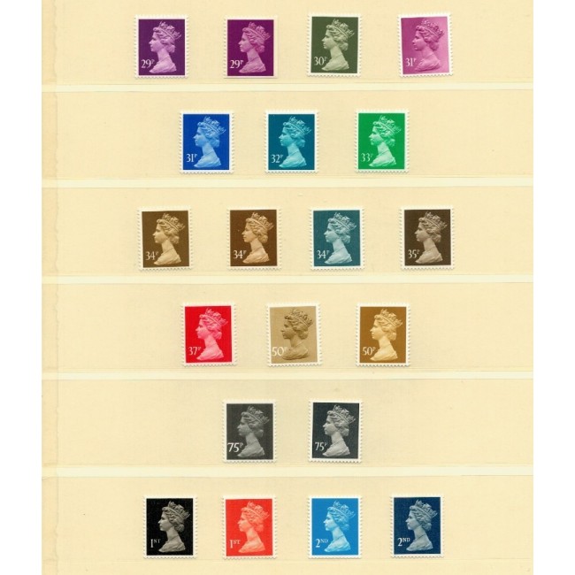 Marea Britanie 1971-1987 - Uzuale Regina Elisabeta II, set neuzat