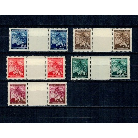 Boemia si Moravia 1939 - Uzuale, perechi neuzate cu punte